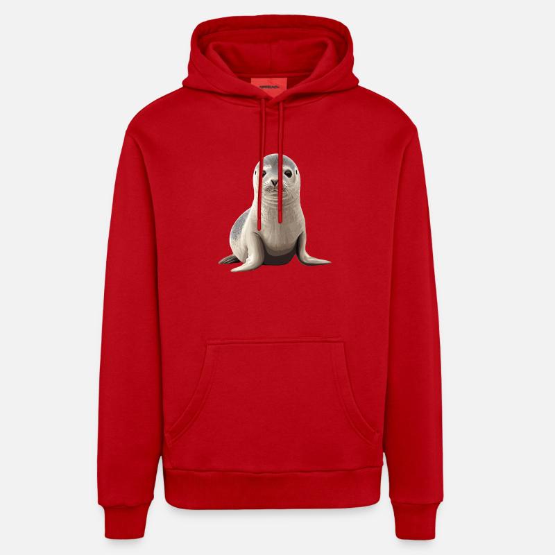 Joints, Phoque - Sweat à capuche bio décontracté fabriqué en UE - rouge