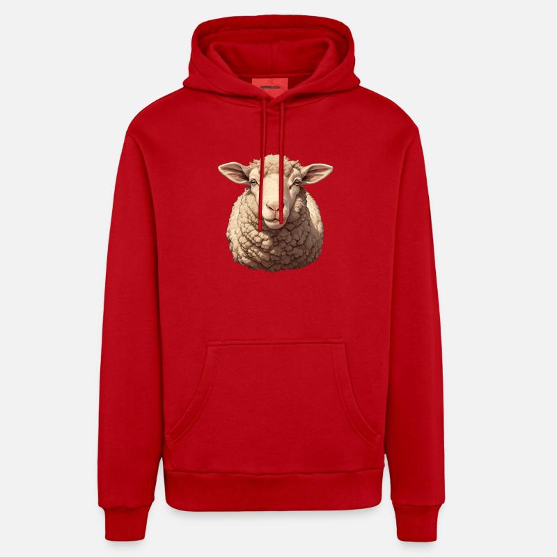 Mouton Mouton - Sweat à capuche bio décontracté fabriqué en UE - rouge