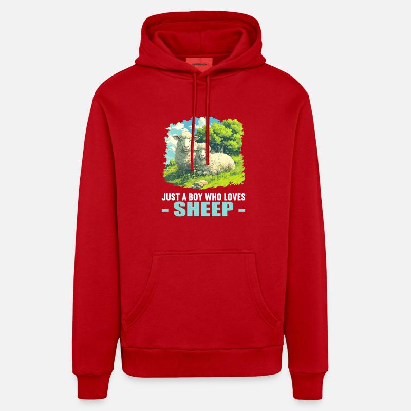 Mouton Mouton - Sweat à capuche bio décontracté fabriqué en UE - rouge