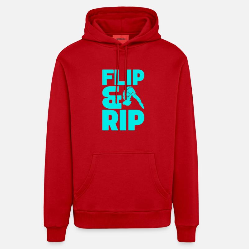 Plongeoir - Sweat à capuche bio décontracté fabriqué en UE - rouge