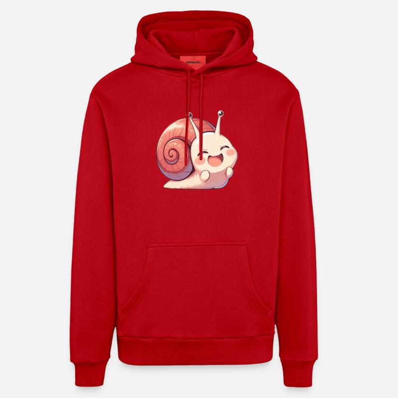 Escargots Escargot - Sweat à capuche bio décontracté fabriqué en UE - rouge