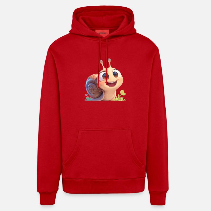 Escargots Escargot - Sweat à capuche bio décontracté fabriqué en UE - rouge