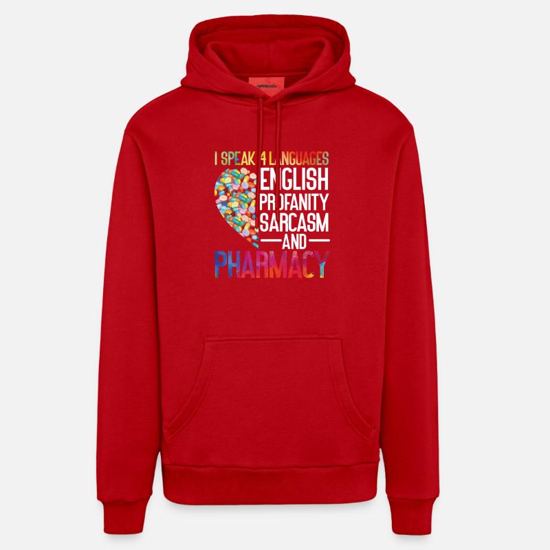 Technicien en pharmacie - Sweat à capuche bio décontracté fabriqué en UE - rouge