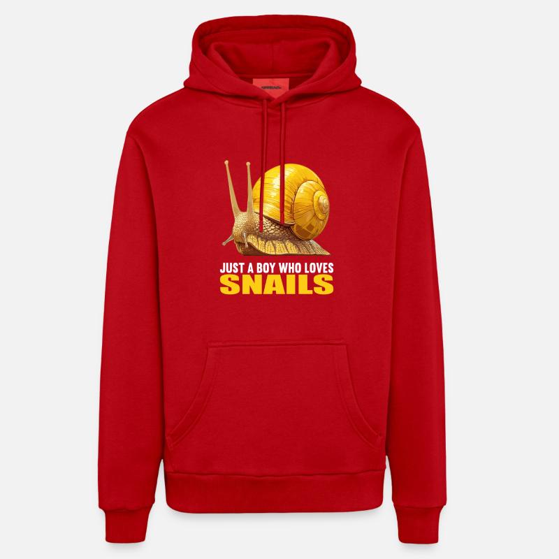 Escargots Escargot - Sweat à capuche bio décontracté fabriqué en UE - rouge