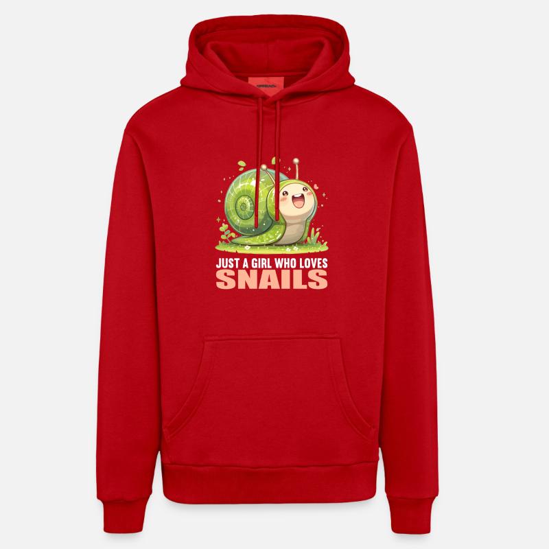 Escargots Escargot - Sweat à capuche bio décontracté fabriqué en UE - rouge