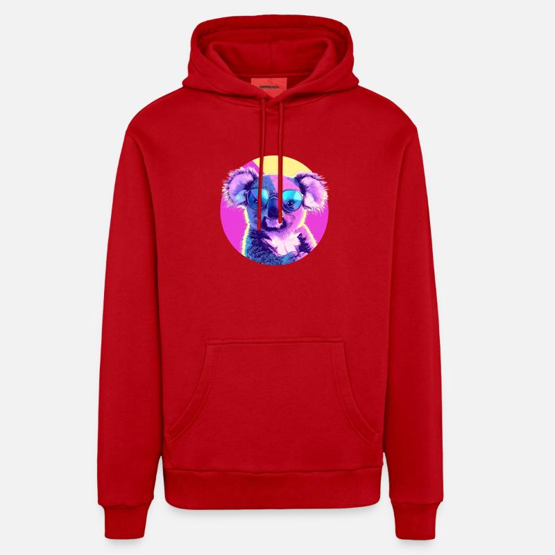 Lunettes de soleil Koala - Sweat à capuche bio décontracté fabriqué en UE - rouge