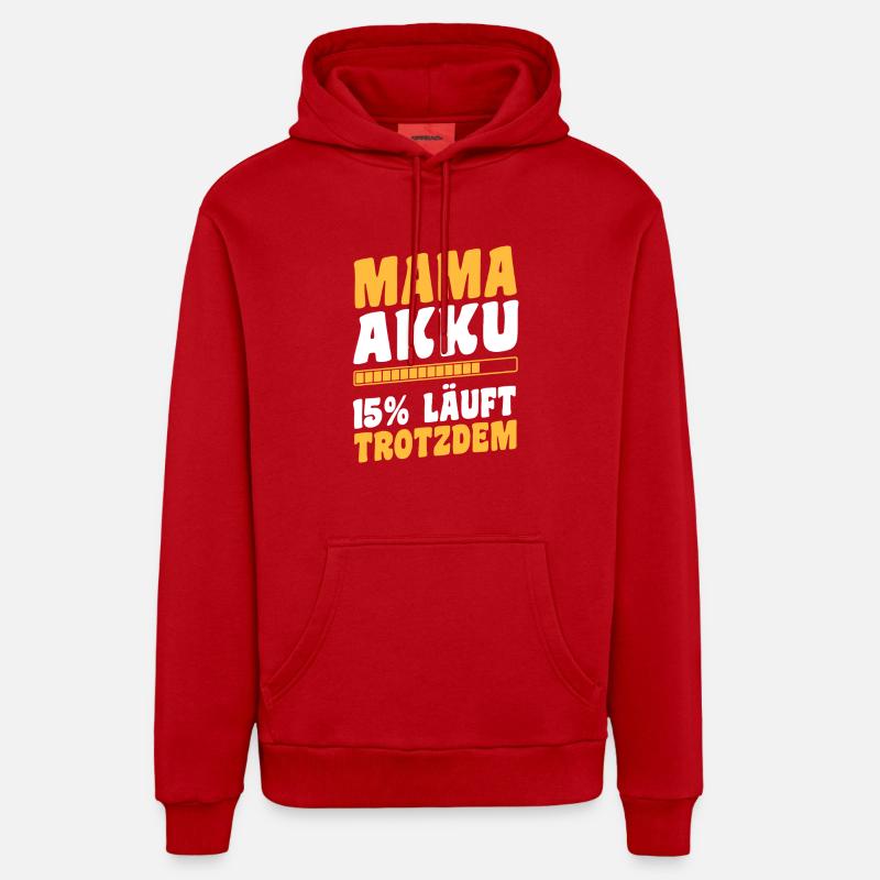 Mère Équipe Maman - Sweat à capuche bio décontracté fabriqué en UE - rouge