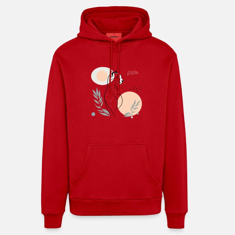 Guépard élégant - Sweat à capuche bio décontracté fabriqué en UE - rouge