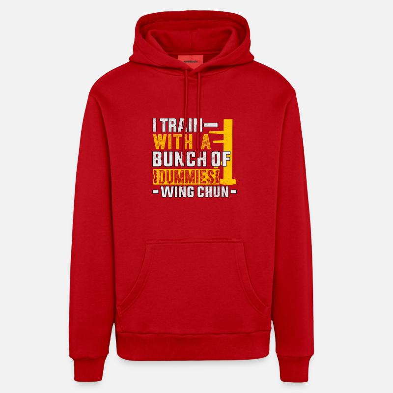 Ich trainiere mit einem Haufen Dummies Wing Chun Organic Relaxed Hoodie Made in EU