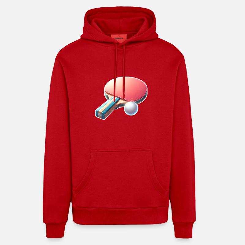 Ping-pong - Sweat à capuche bio décontracté fabriqué en UE - rouge