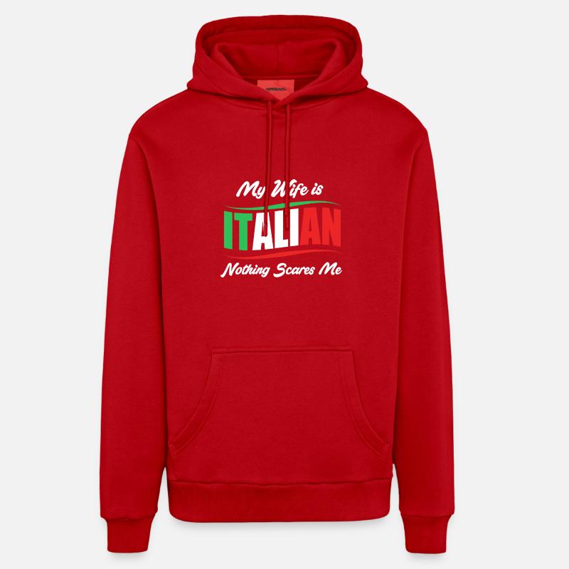 Italien Italie Italie - Sweat à capuche bio décontracté fabriqué en UE - rouge