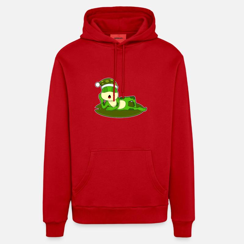 Grenouille Sleeping Nightcap - Sweat à capuche bio décontracté fabriqué en UE - rouge