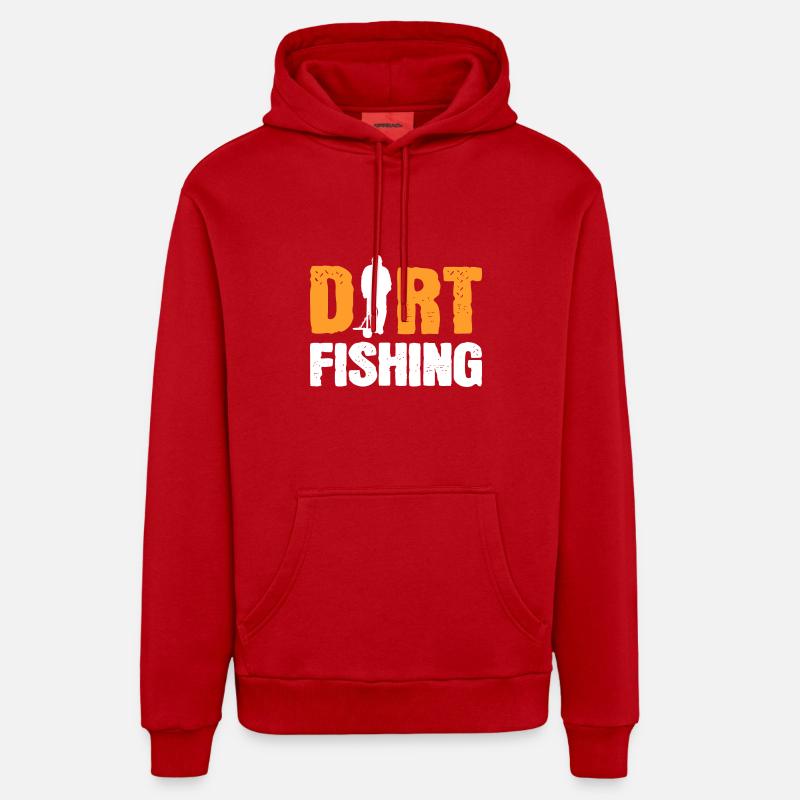 Détecteur de métaux - Sweat à capuche bio décontracté fabriqué en UE - rouge