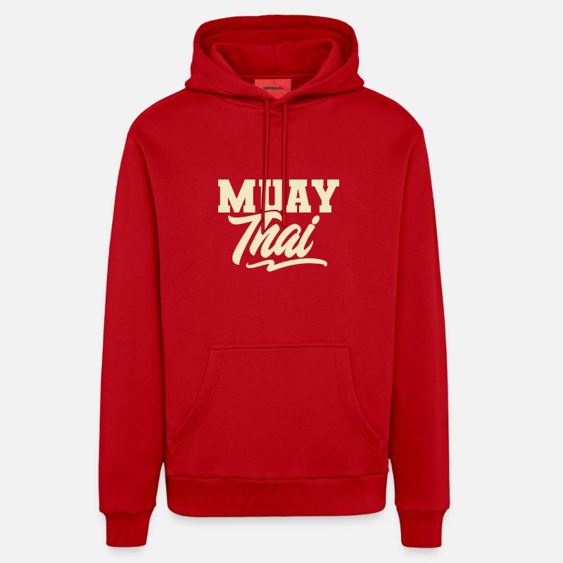 Muay Thaï - Sweat à capuche bio décontracté fabriqué en UE - rouge