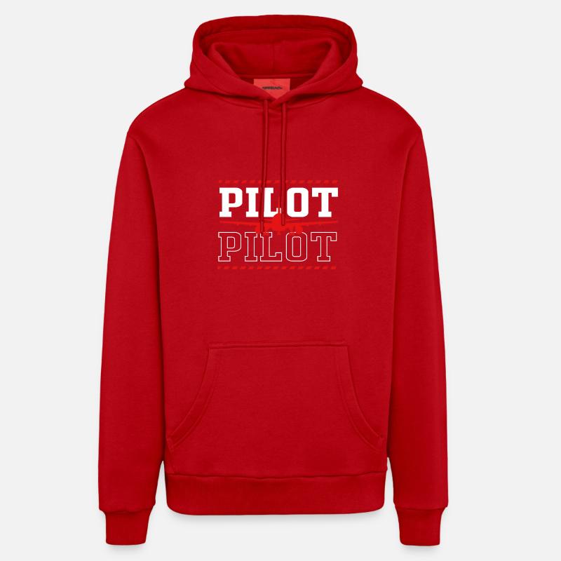 Pilote d’avion - Sweat à capuche bio décontracté fabriqué en UE - rouge