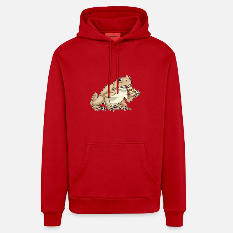 Pizza Grenouille - Sweat à capuche bio décontracté fabriqué en UE - rouge
