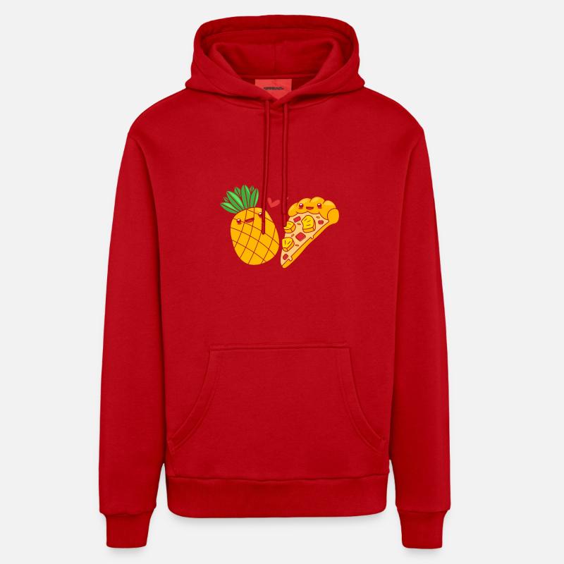 Pizza Hawaï Pizza Ananas - Sweat à capuche bio décontracté fabriqué en UE - rouge