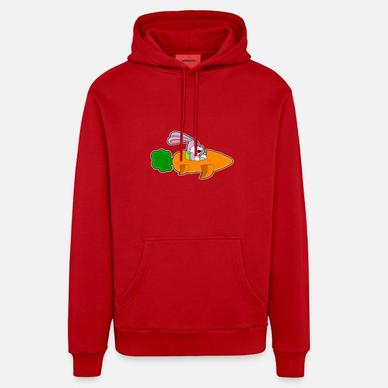 Lapin Avion Carotte - Sweat à capuche bio décontracté fabriqué en UE - rouge