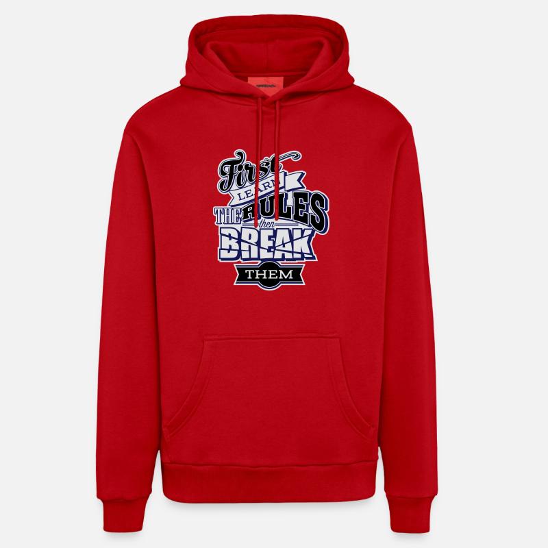 break the rules - Sweat à capuche bio décontracté fabriqué en UE - rouge