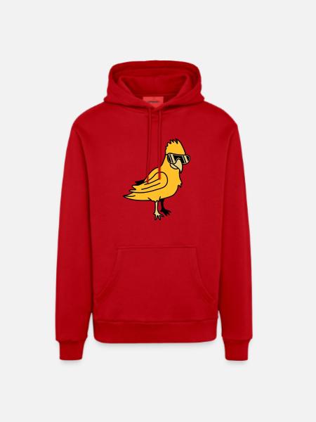 Cool Parrot Bird - Organic Relaxed Hoodie Made in EU - red