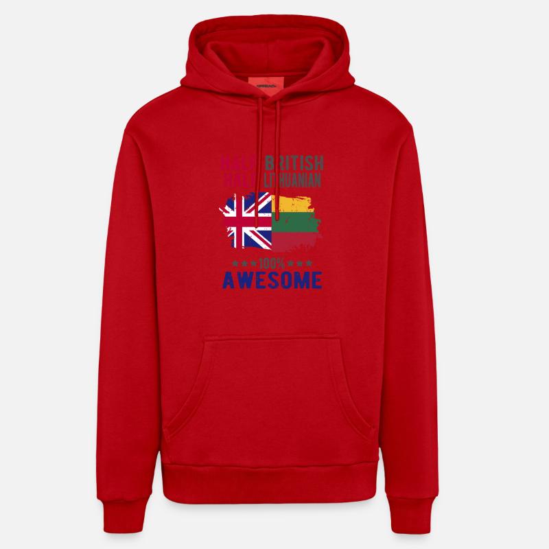 Halb Brite Halb Litauer - Organic Relaxed Hoodie Made in EU - Rot