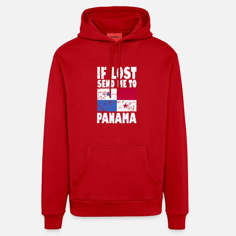 Drapeau du Panama - Sweat à capuche bio décontracté fabriqué en UE - rouge
