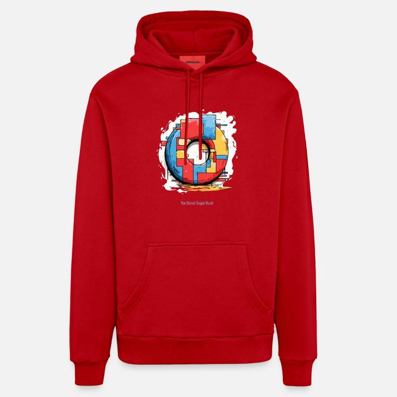 l’art moderne des beignets - Sweat à capuche bio décontracté fabriqué en UE - rouge
