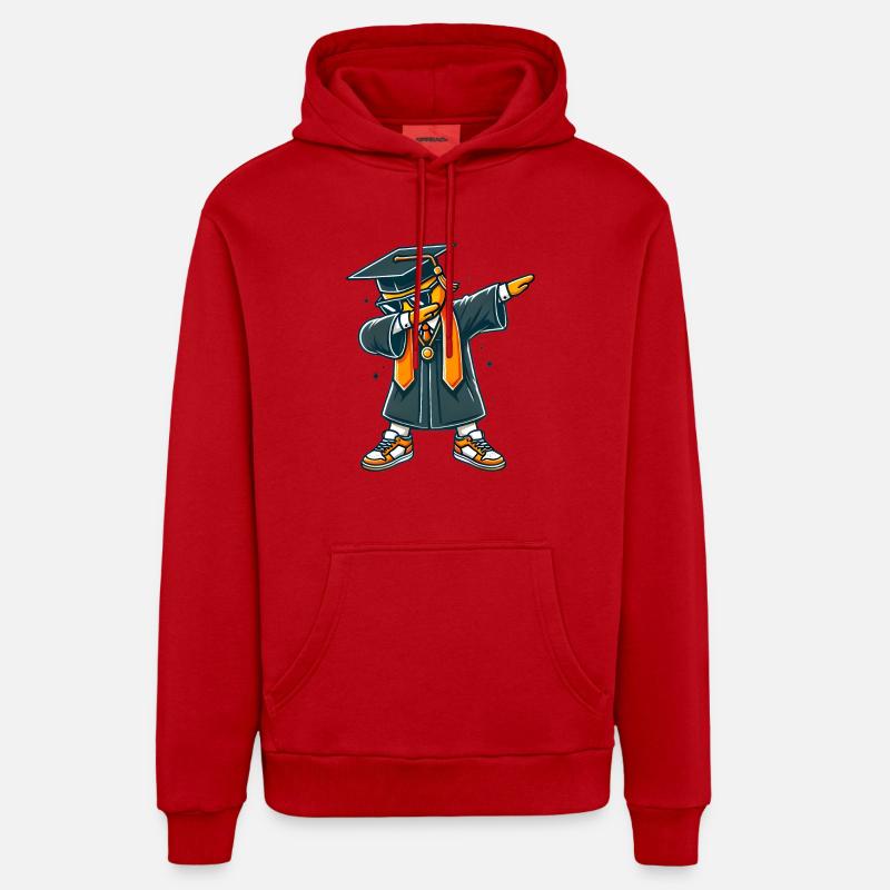 Coole Absolvent Dab Pose Illustration - Organic Relaxed Hoodie Made in EU - Rot