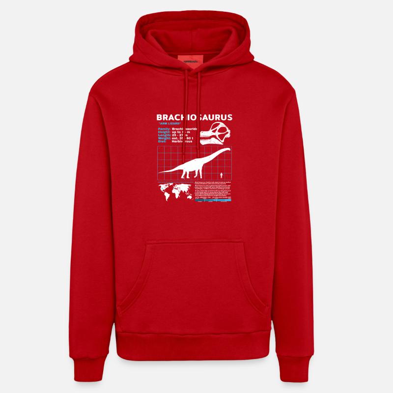 Brachiosaurus Datenblatt - Organic Relaxed Hoodie Made in EU - Rot