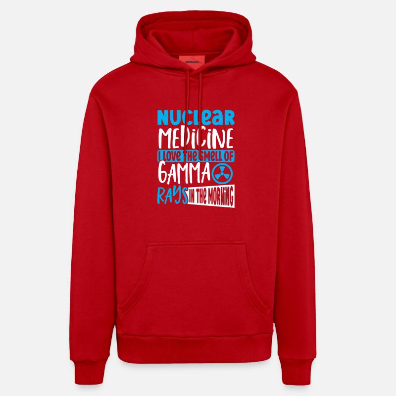 Médecine nucléaire J’aime l’odeur de - Sweat à capuche bio décontracté fabriqué en UE - rouge