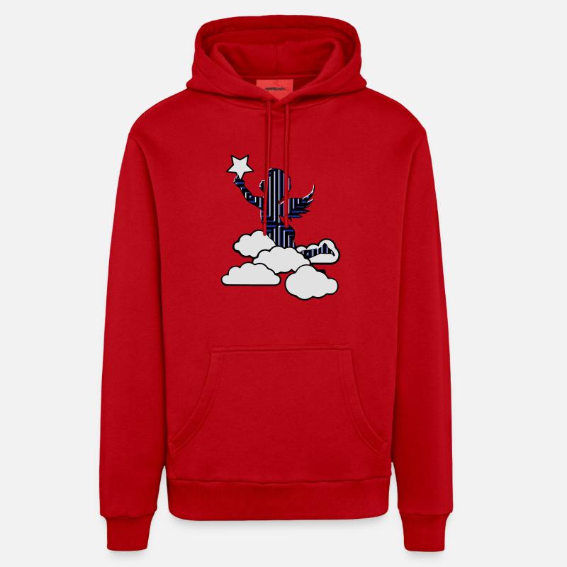 Angel gothic star - Organic Relaxed Hoodie Made in EU - red