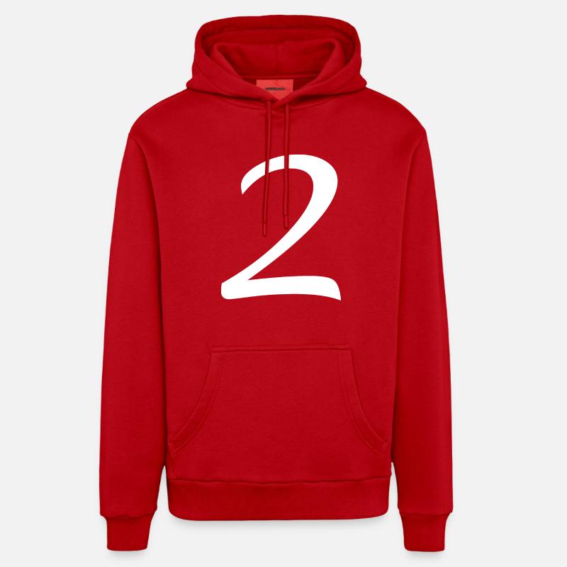 2 - Sweat à capuche bio décontracté fabriqué en UE - rouge