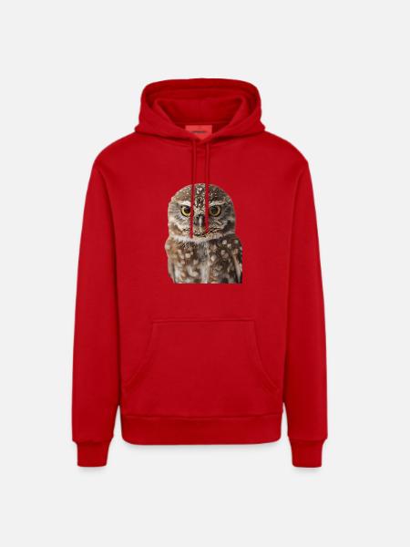 Eule - Organic Relaxed Hoodie Made in EU - Rot