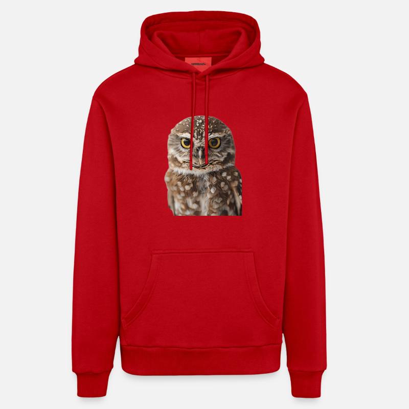 Hibou - Sweat à capuche bio décontracté fabriqué en UE - rouge