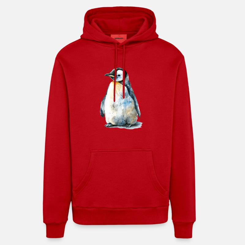 Pingouin - Sweat à capuche bio décontracté fabriqué en UE - rouge