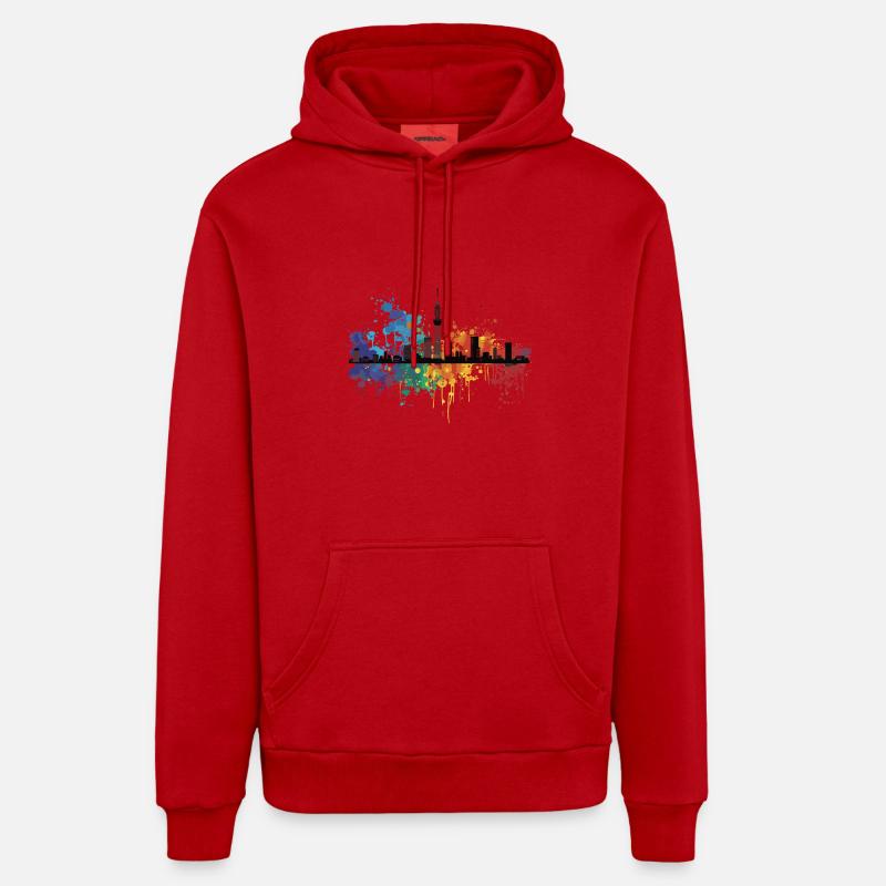 Niihama - Sweat à capuche bio décontracté fabriqué en UE - rouge
