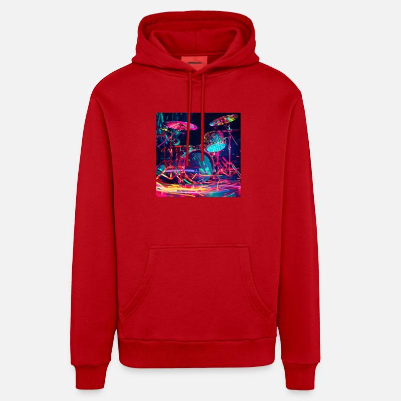 Percussion - Sweat à capuche bio décontracté fabriqué en UE - rouge