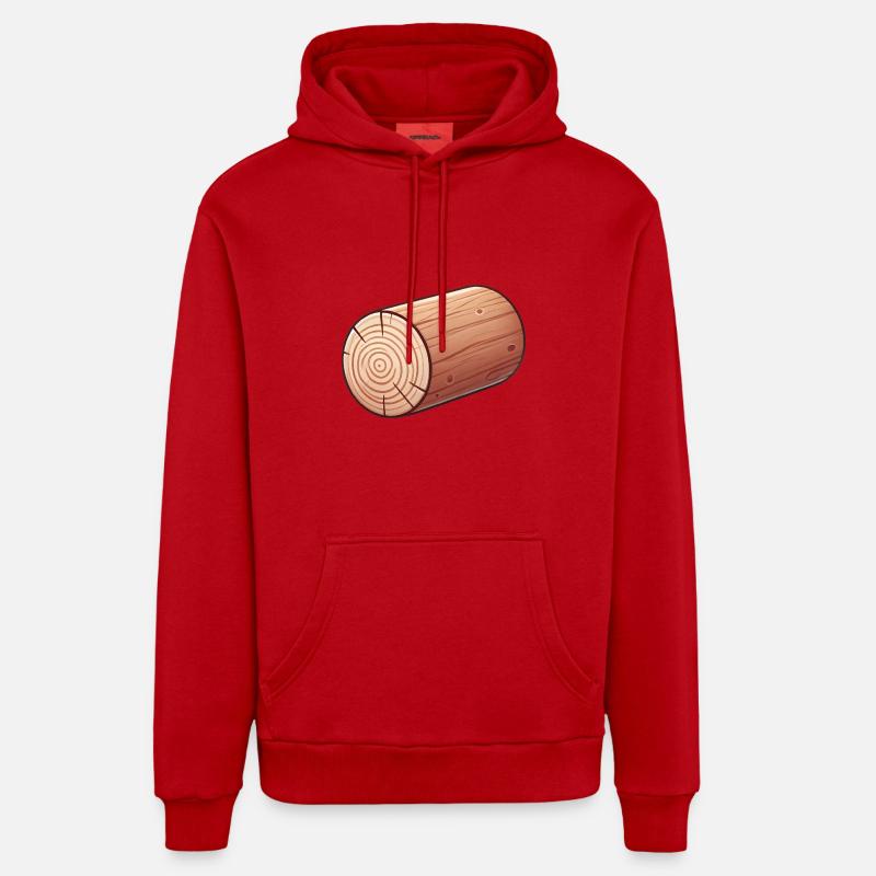 Rustikale Holzblock-Illustration Organic Relaxed Hoodie Made in EU
