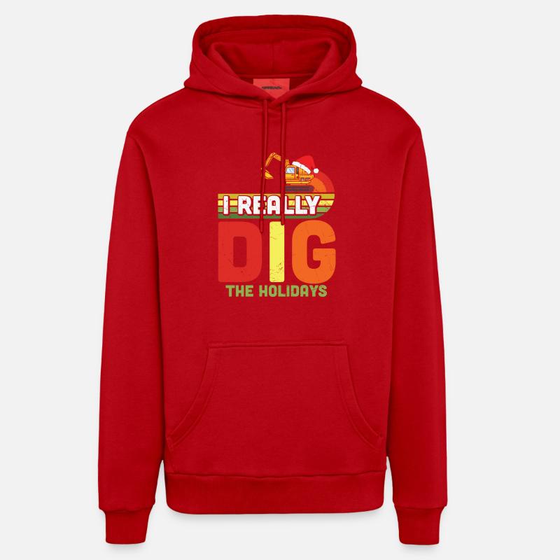 J’aime Noël Cadeaux de Noël - Sweat à capuche bio décontracté fabriqué en UE - rouge