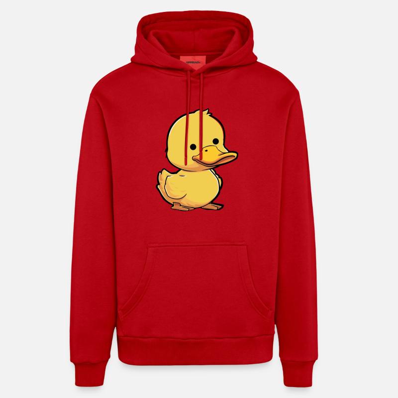 Canard Bande dessinée Canard - Sweat à capuche bio décontracté fabriqué en UE - rouge