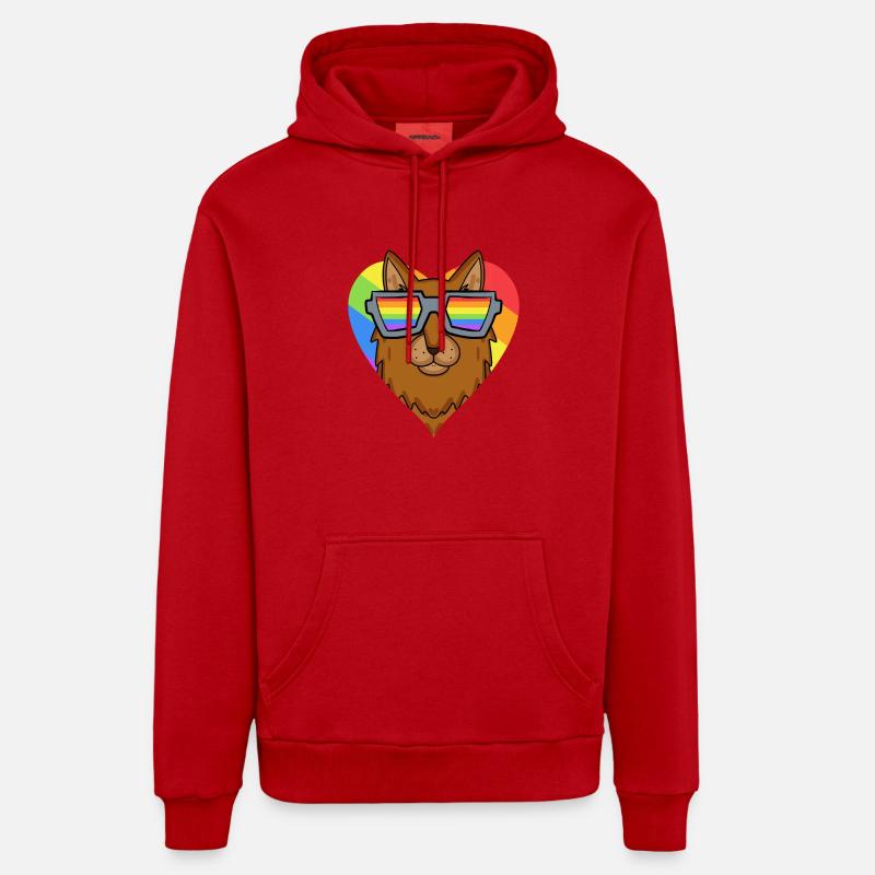 Chat LGBT Somali Rainbow - Sweat à capuche bio décontracté fabriqué en UE - rouge