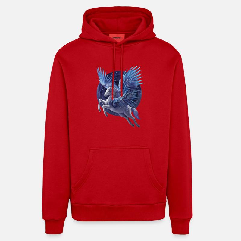 Pegasus - Sweat à capuche bio décontracté fabriqué en UE - rouge