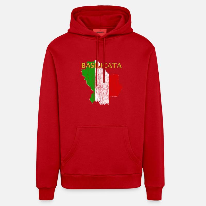 Basilicate - Sweat à capuche bio décontracté fabriqué en UE - rouge