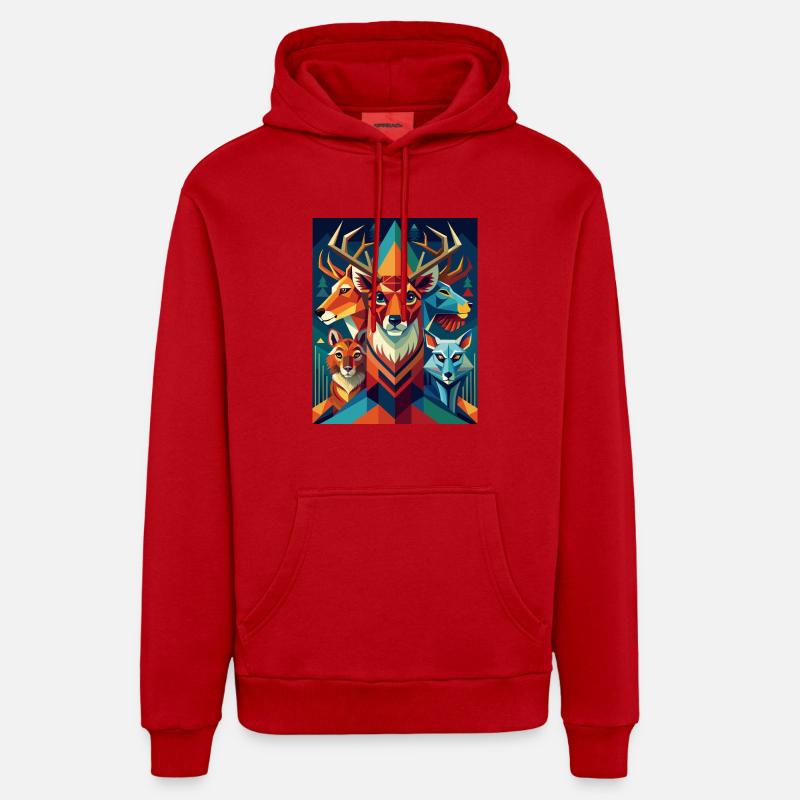 Geometric Forest Animals Organic Relaxed Hoodie Made in EU