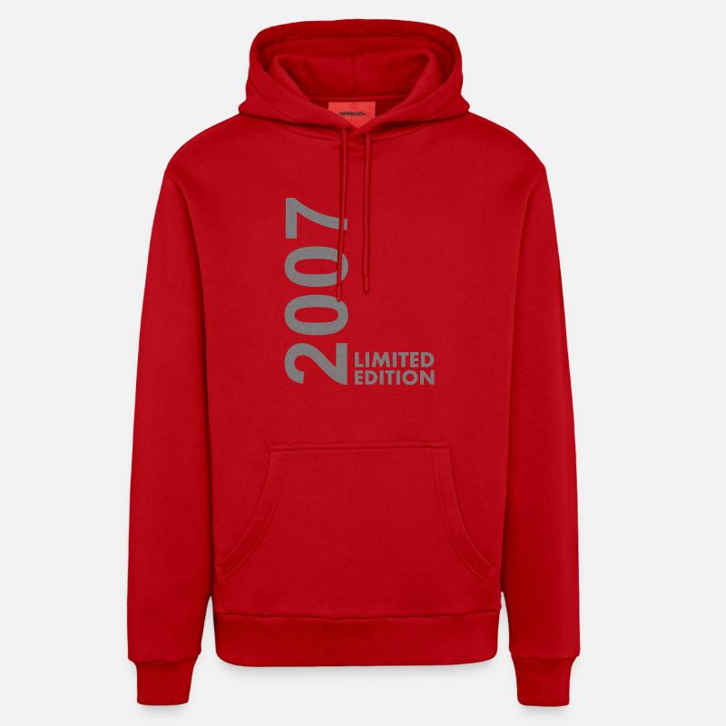 2007 Édition limitée - Sweat à capuche bio décontracté fabriqué en UE - rouge