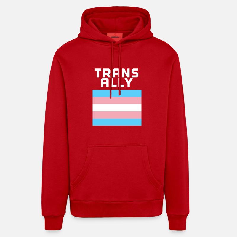 Allié trans - Sweat à capuche bio décontracté fabriqué en UE - rouge