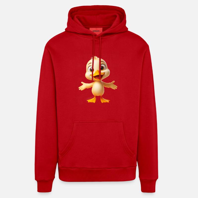 Canard 1 - Sweat à capuche bio décontracté fabriqué en UE - rouge