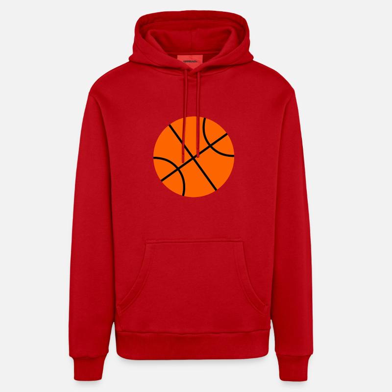 Basket-ball - Sweat à capuche bio décontracté fabriqué en UE - rouge