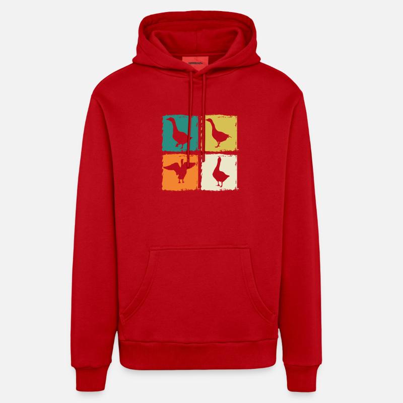 Oie - Sweat à capuche bio décontracté fabriqué en UE - rouge