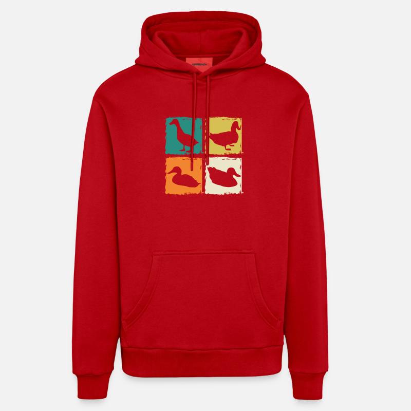 Canards - Sweat à capuche bio décontracté fabriqué en UE - rouge